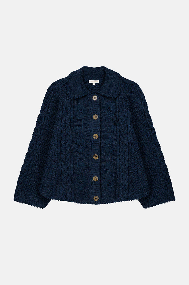 Louise Misha Khellane Marine Blue Cardigan