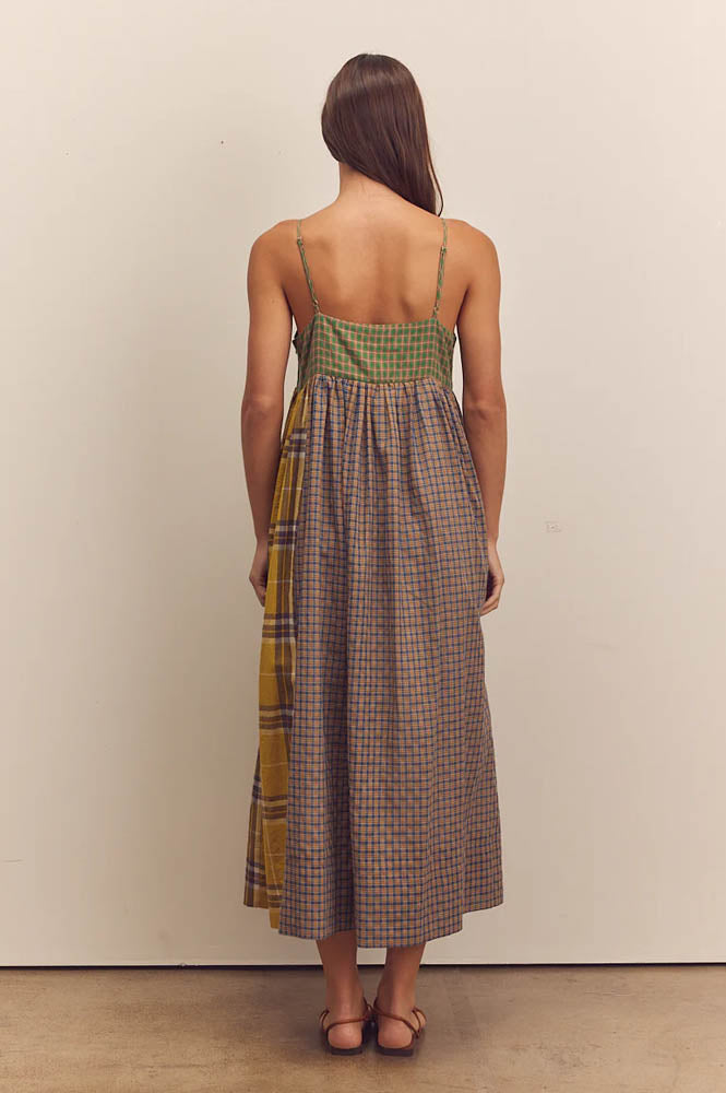 Amente Contrast Check Cami Dress