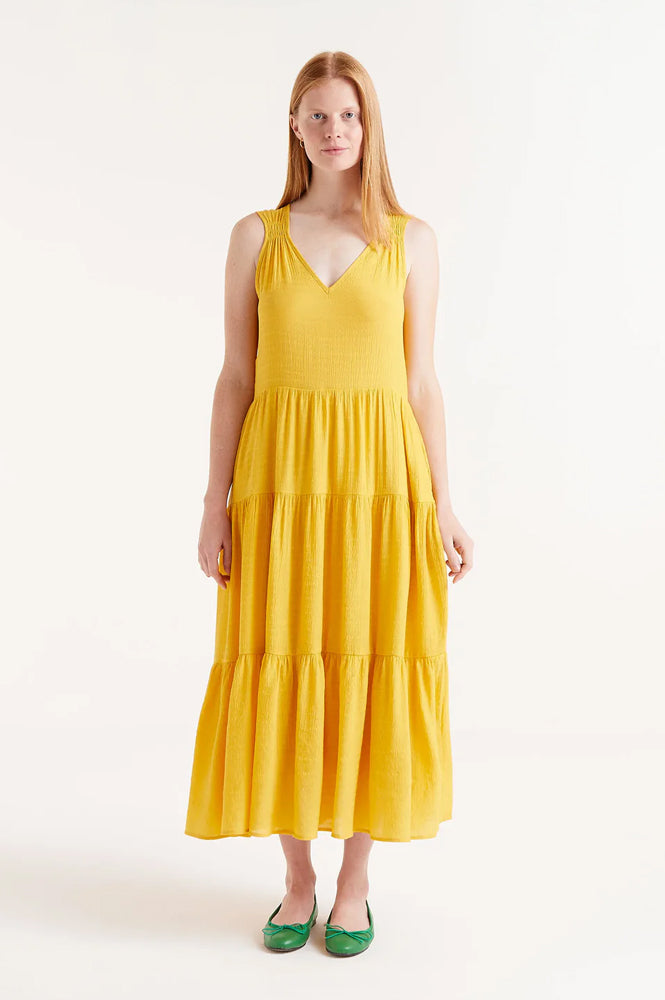 Compania Fantastica Flowing Yellow Midi Dress