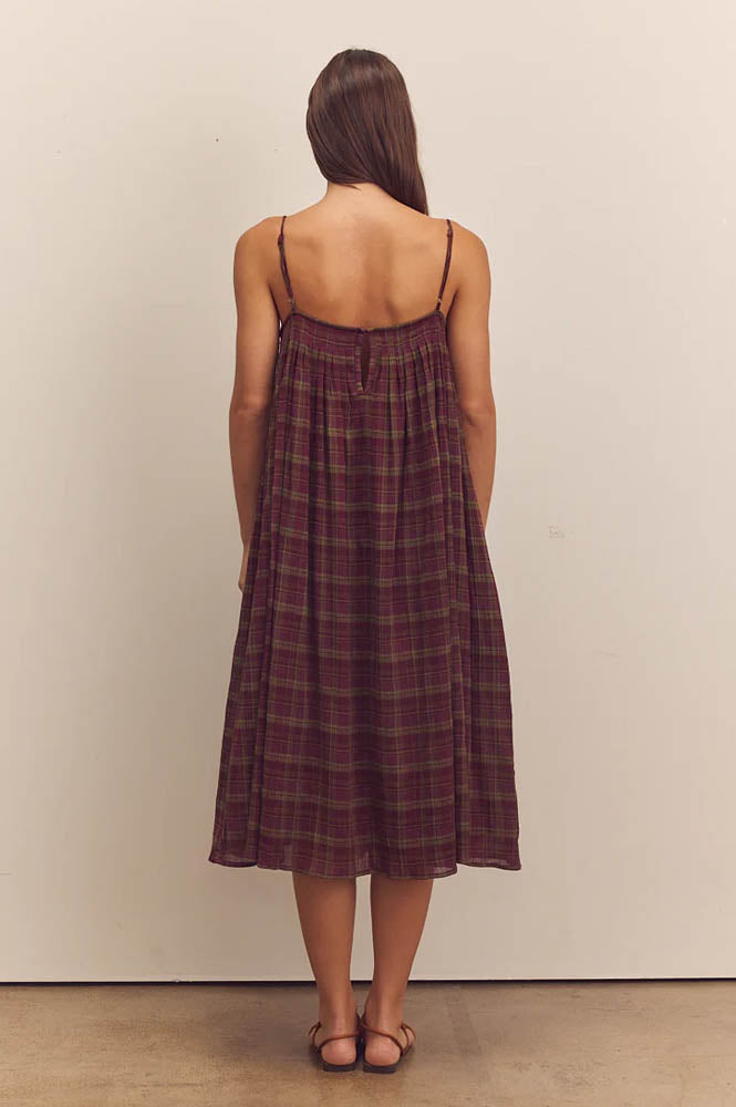 Amente Check Pleated Cami Dress