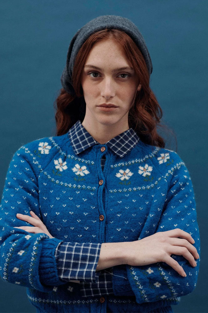 Emile Et Ida Camomille Royal Blue Cardigan