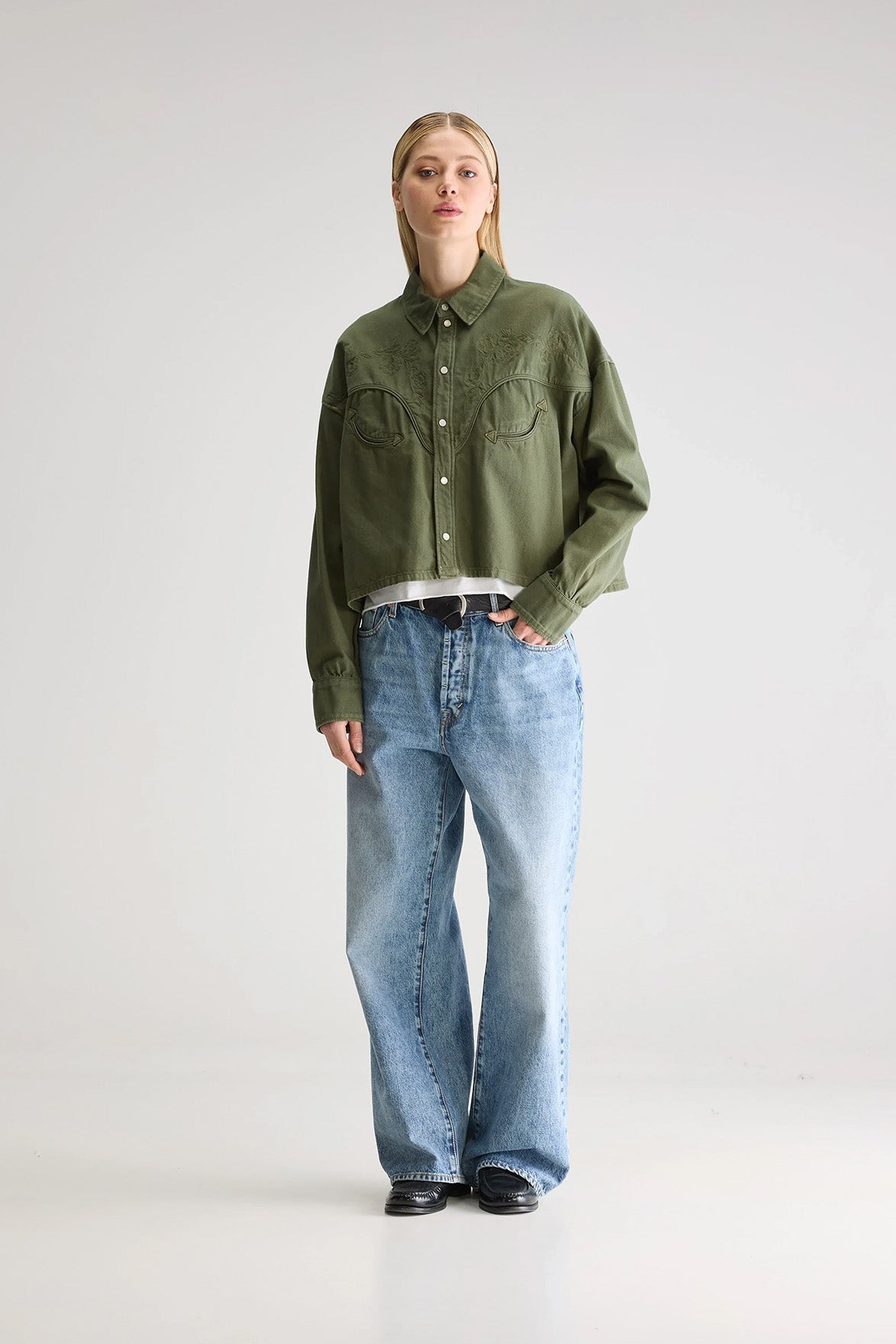 Bellerose Polaris Dusty Olive Denim Shirt