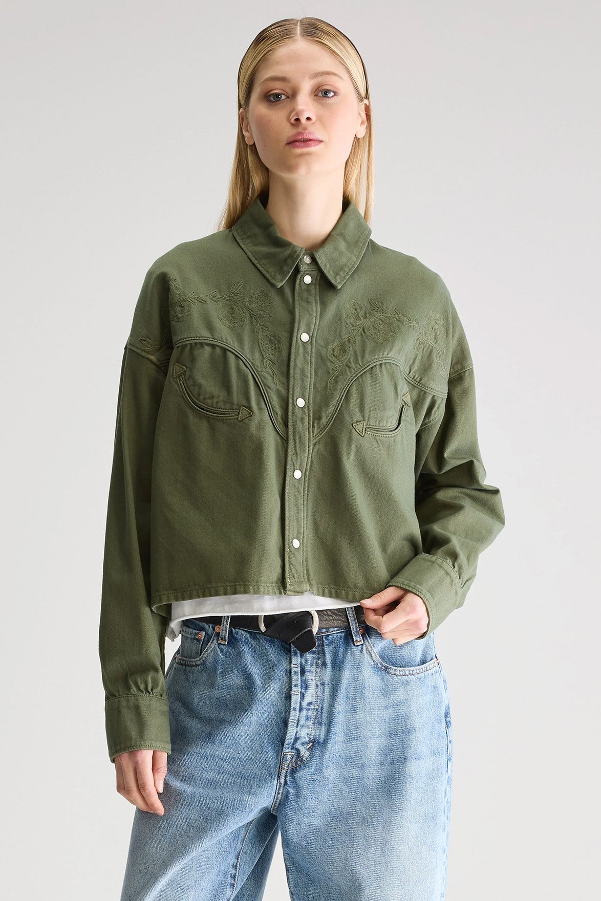 Bellerose Polaris Dusty Olive Denim Shirt