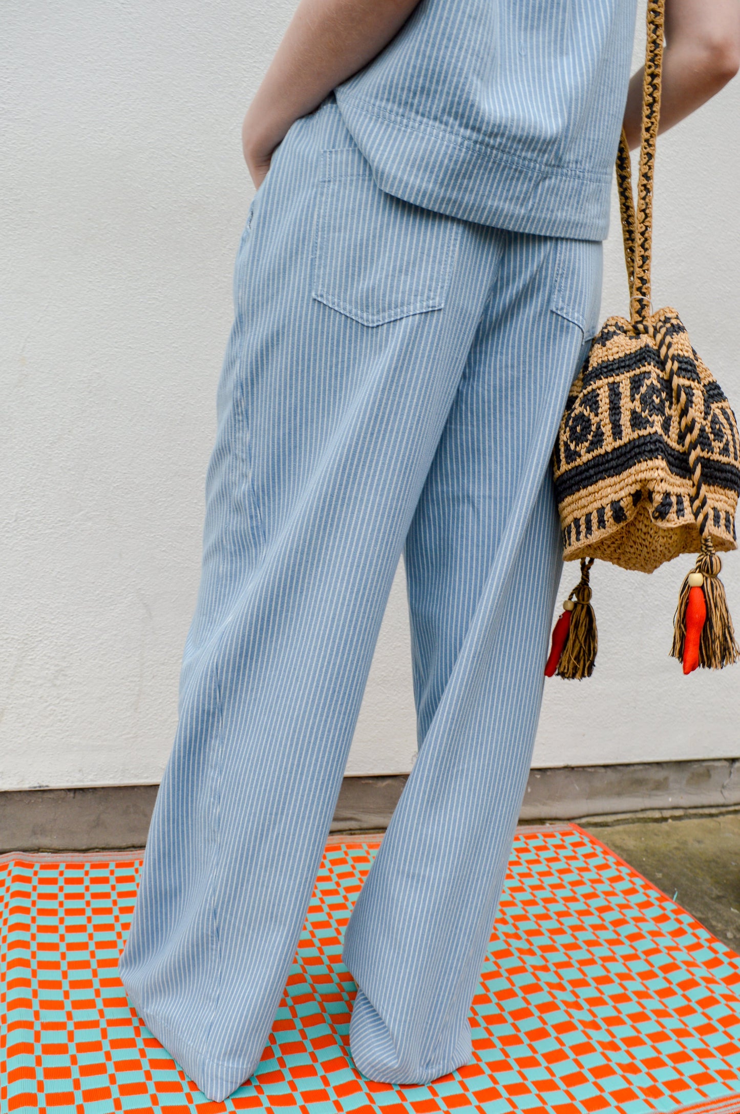 FRNCH Pensee Blue Striped Trousers