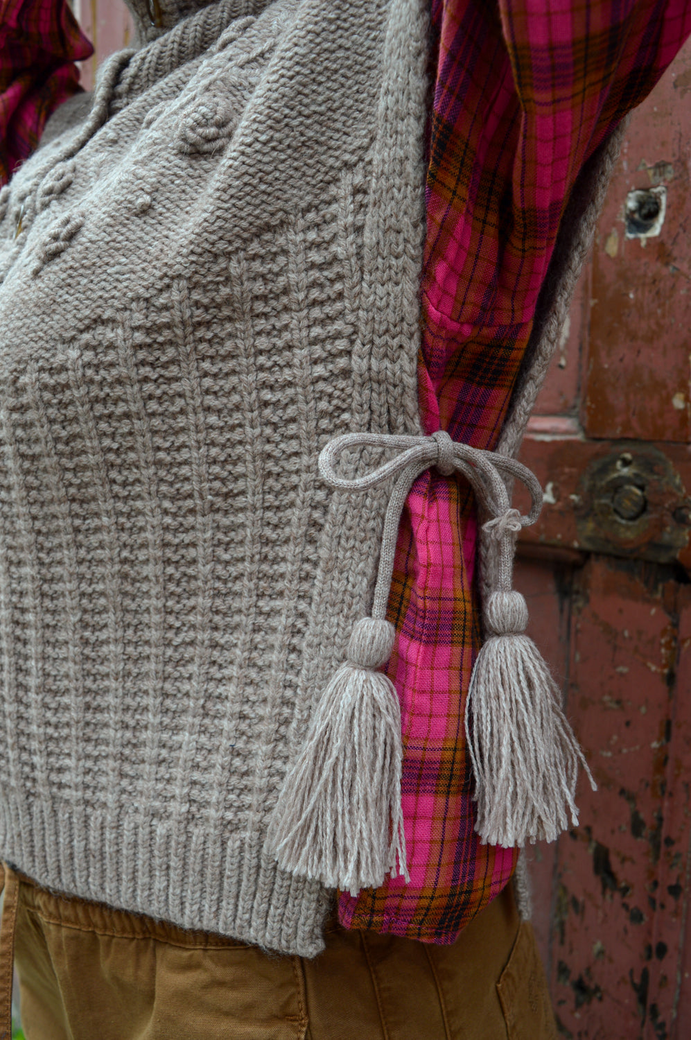 Louise Misha Knitted Song Ficelle Poncho