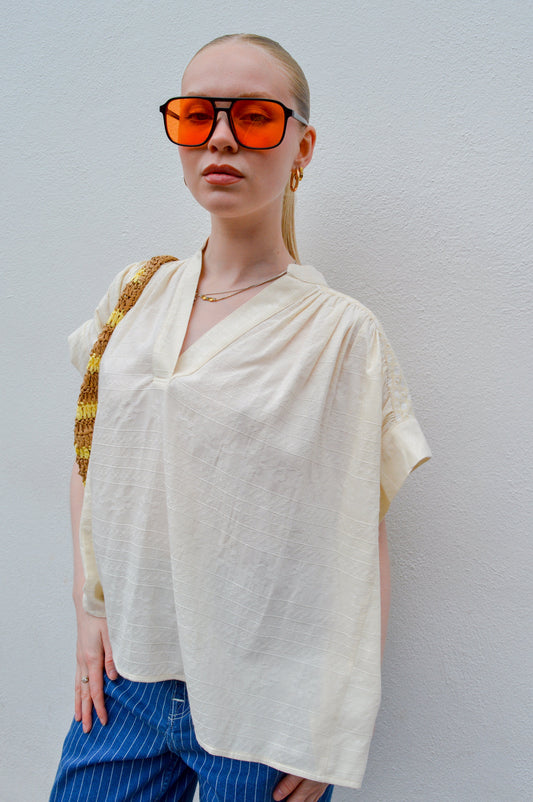 FRNCH Lalla Cream Blouse