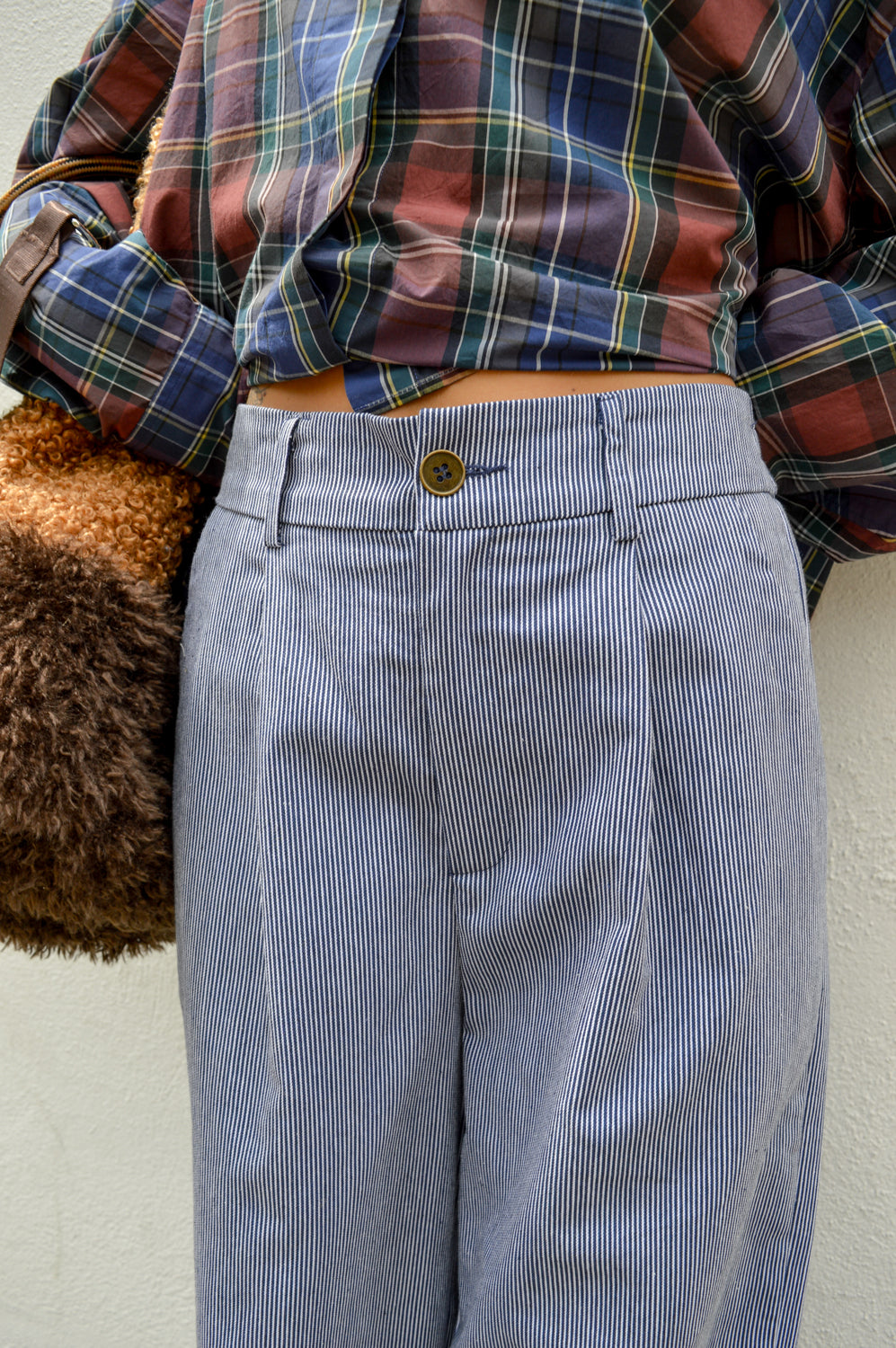 Garance Tofu Navy Stripe Trousers