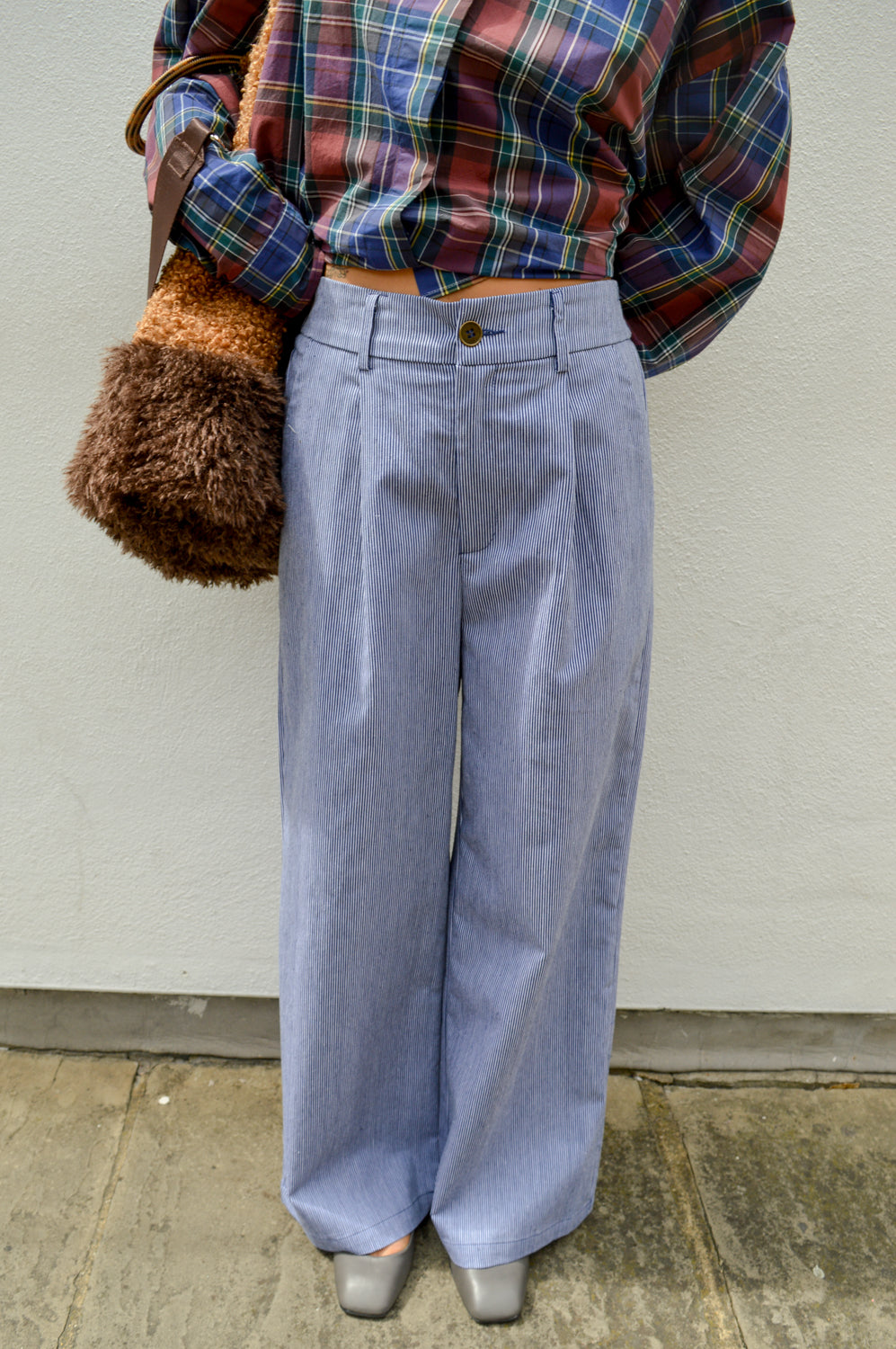 Garance Tofu Navy Stripe Trousers
