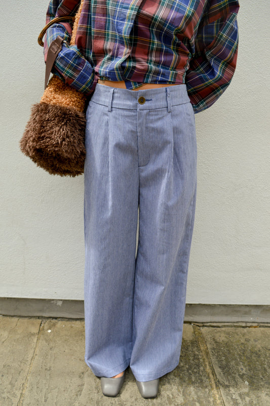 Garance Tofu Navy Stripe Trousers