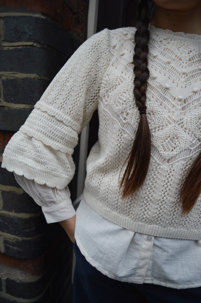 Louise Misha Cream Croisette Knitted Jumper