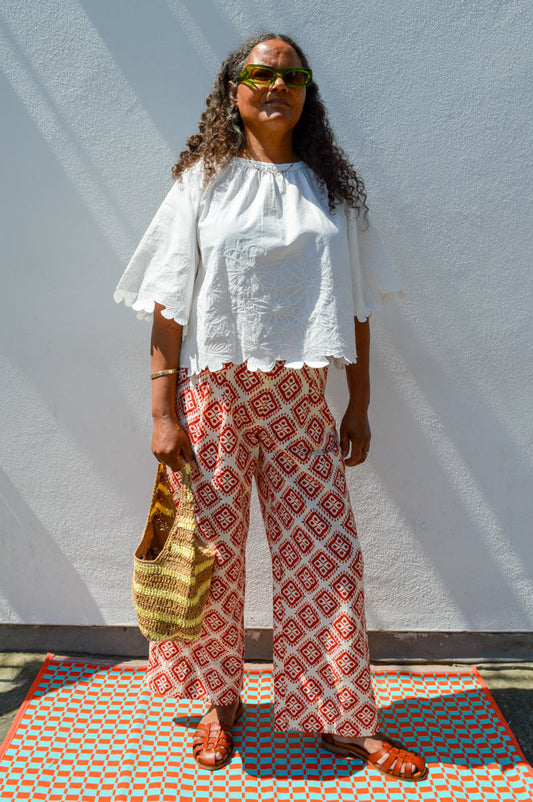 ICHI Lerin Fire Whirl Ikat Pants