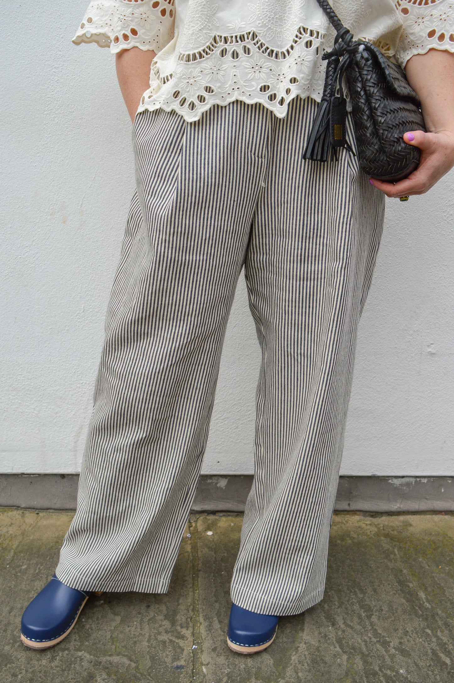 The New Society Pergamo Navy Stripe Trousers