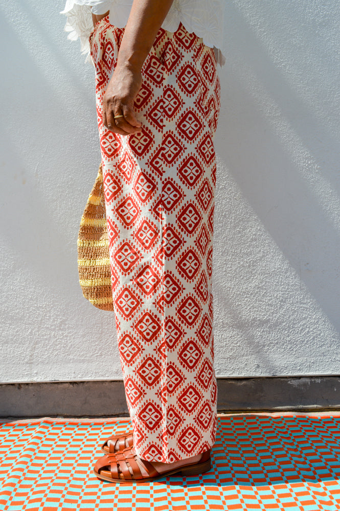 ICHI Lerin Fire Whirl Ikat Pants
