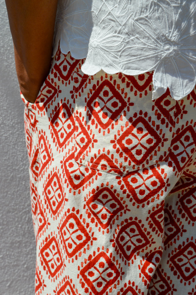 ICHI Lerin Fire Whirl Ikat Pants