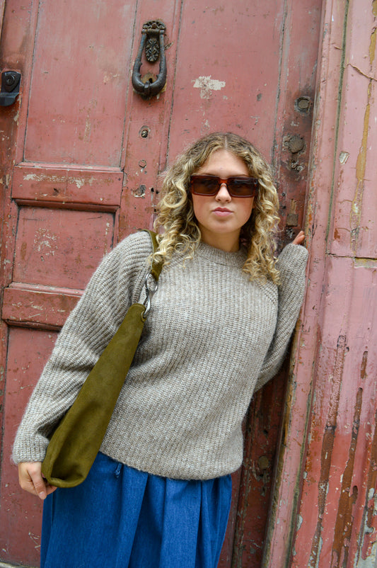 Numph Zindi Fossil Melange Pullover