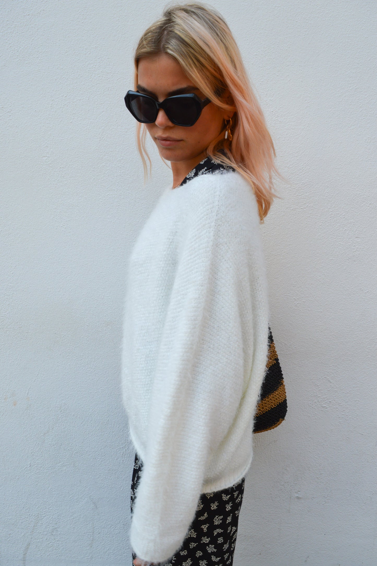 Marta White Knit Jumper