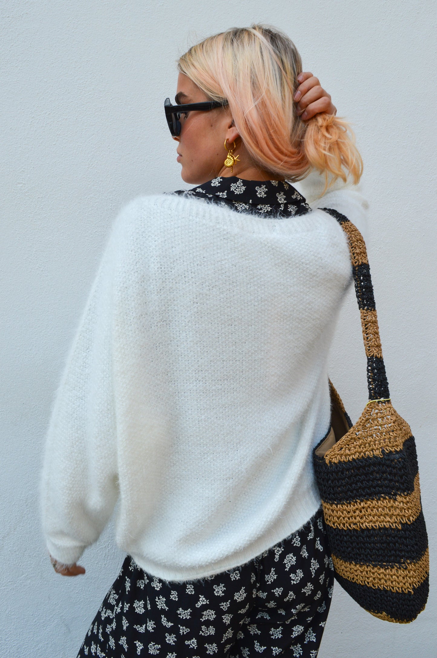 Marta White Knit Jumper