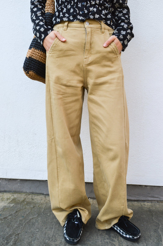 Object Moji Ariana Twill Wide Leg Jeans