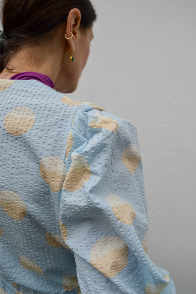 Stella Nova Big Dot Light Blue Blouse