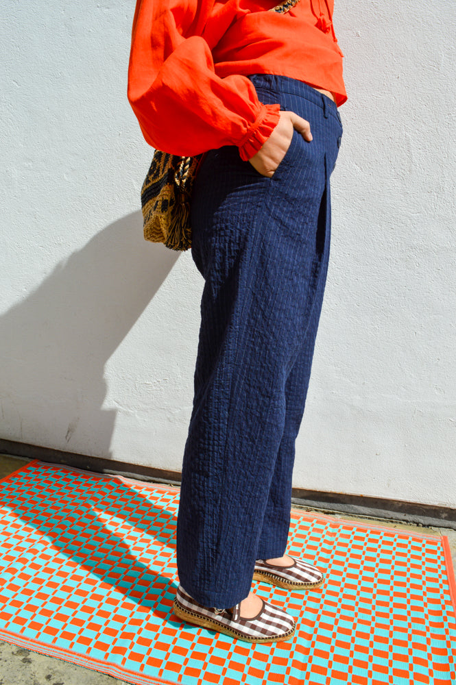 Nice Things Diplo Pinstripe Navy Trousers