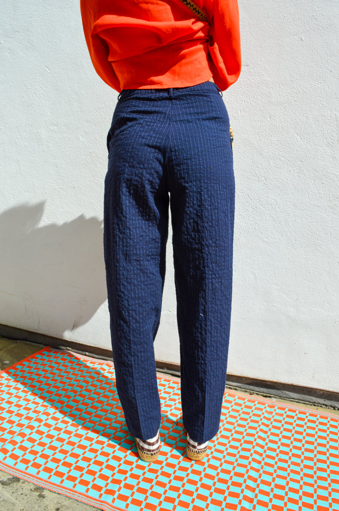 Nice Things Diplo Pinstripe Navy Trousers
