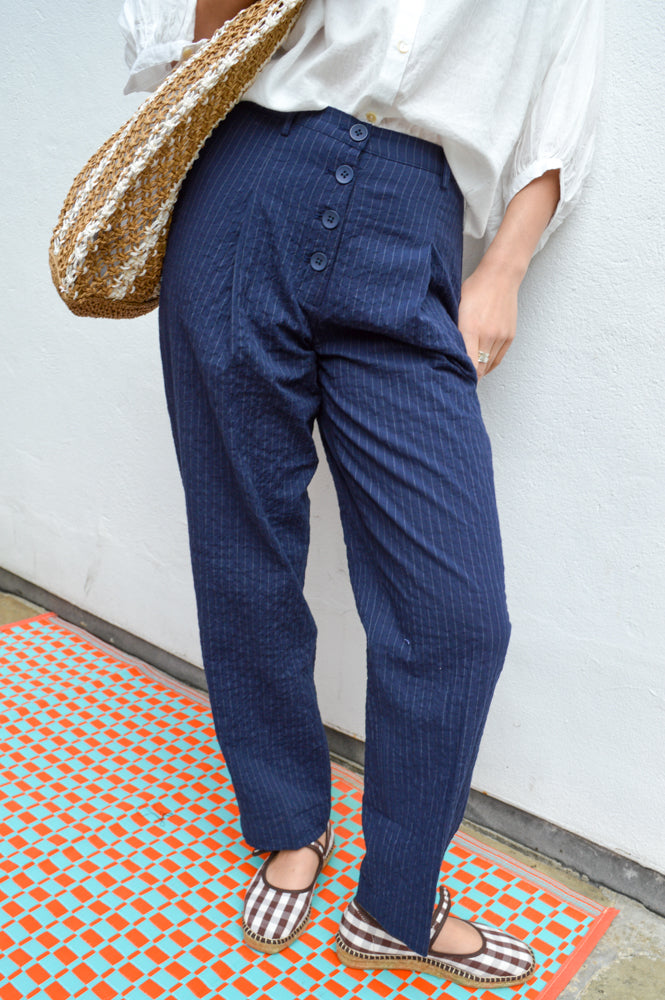 Nice Things Diplo Pinstripe Navy Trousers