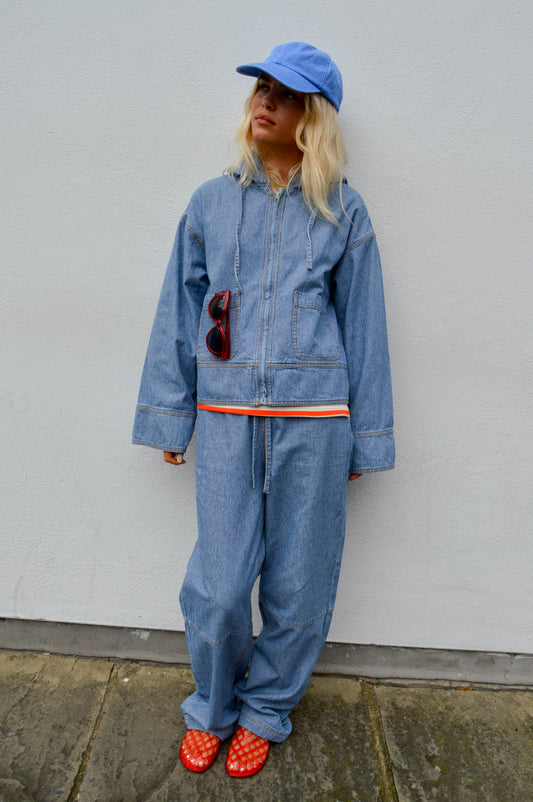 Object Raly Light Blue Denim Hoodie