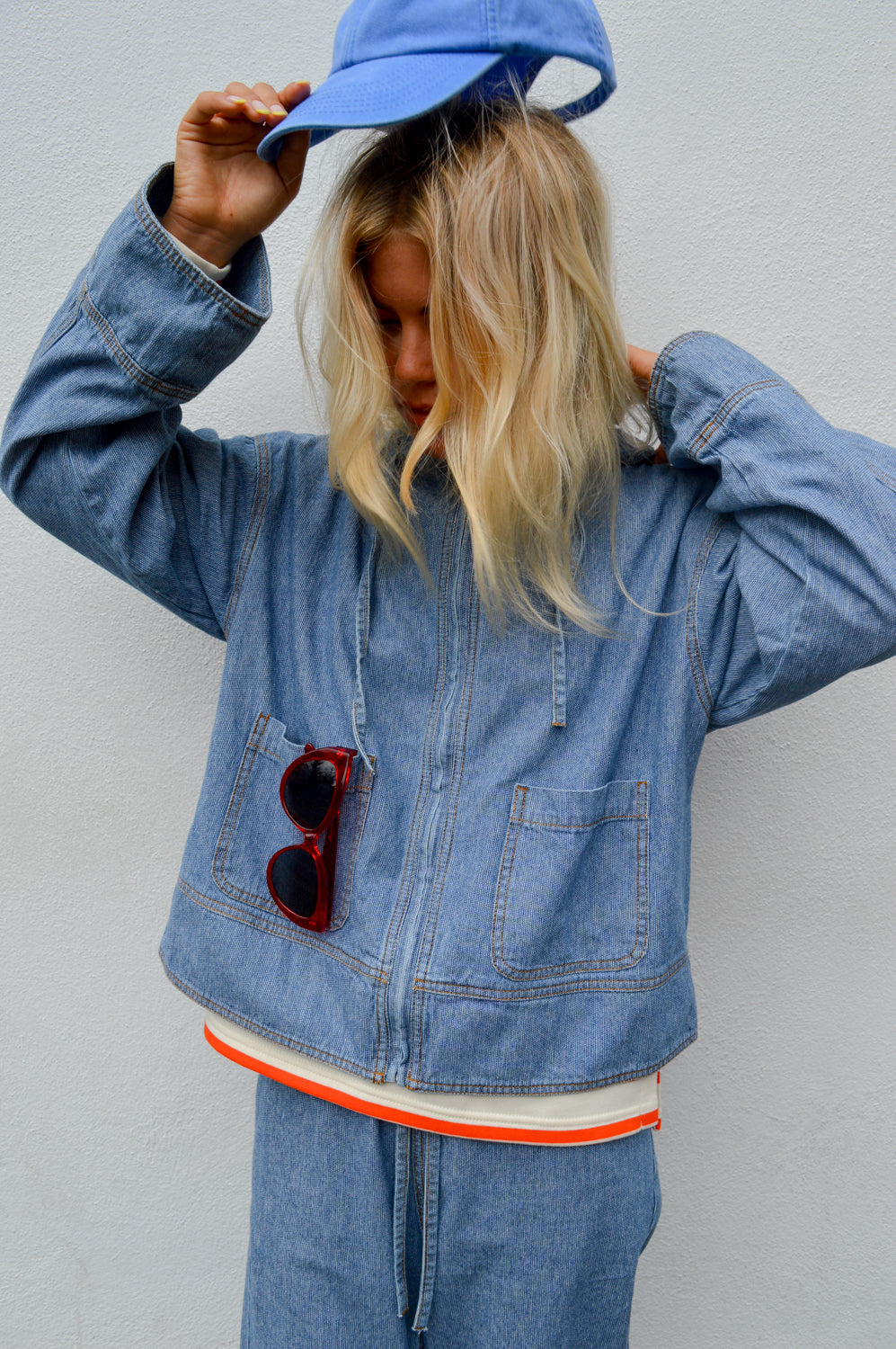 Object Raly Light Blue Denim Hoodie