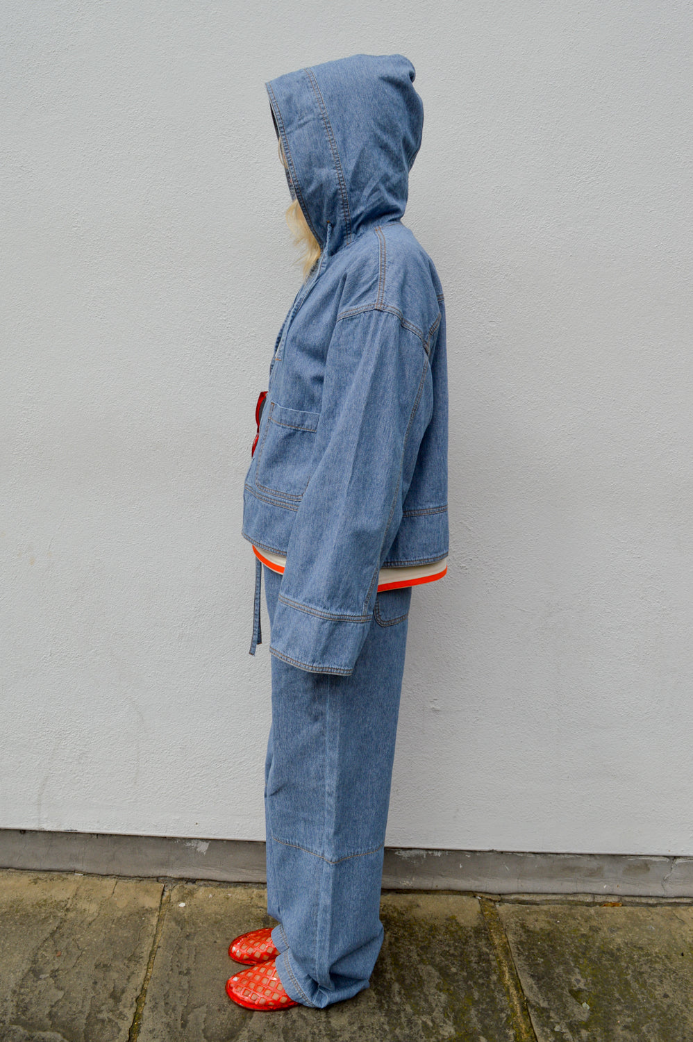 Object Raly Light Blue Denim Hoodie