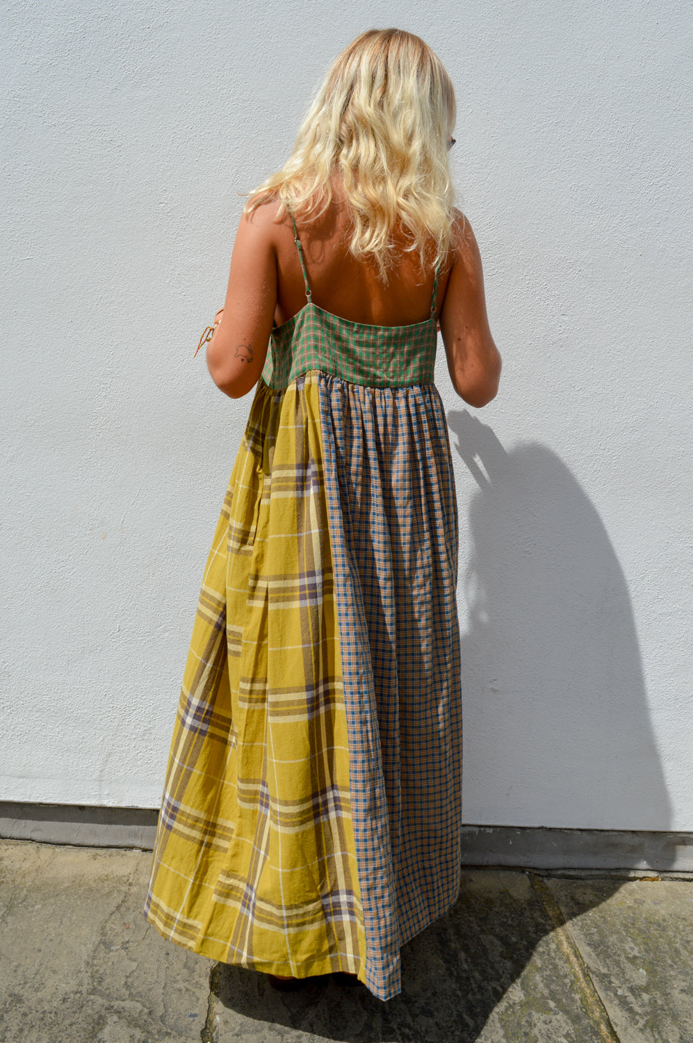 Amente Contrast Check Cami Dress