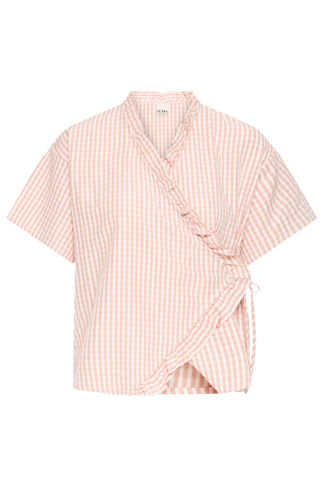 ICHI Molly Pink Nectar Tie Blouse