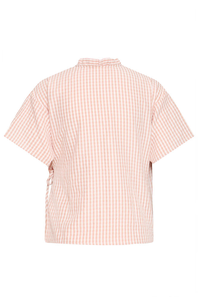 ICHI Molly Pink Nectar Tie Blouse