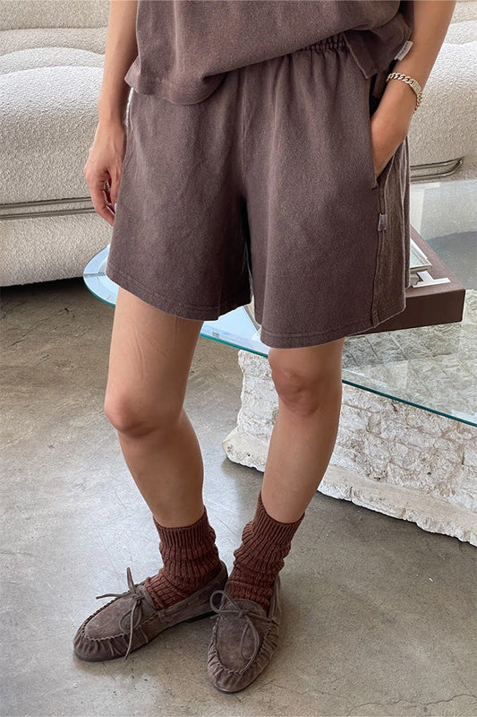 Le Bon Shoppe Flared Basketball Chocolate Shorts