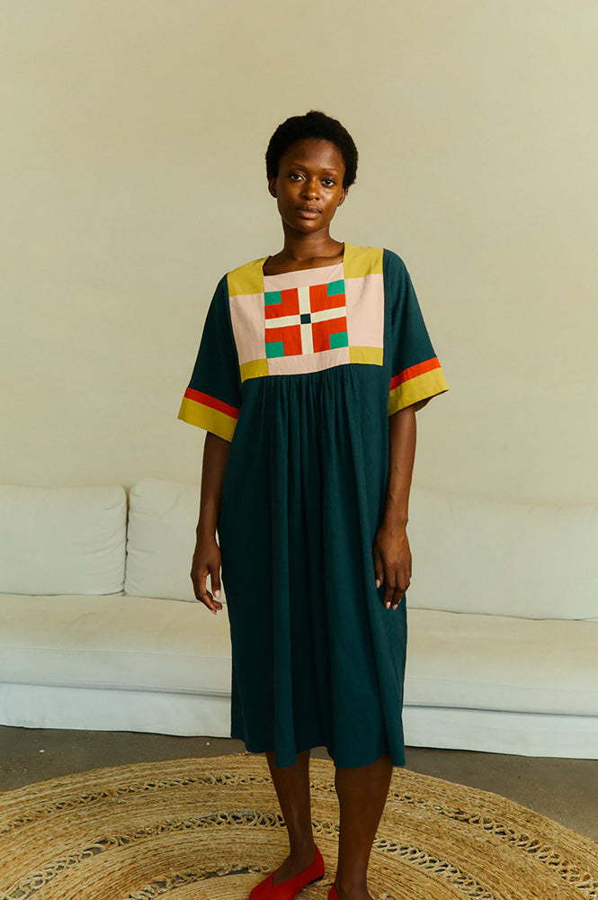 L.F Markey Rafe Forest Patchwork Dress