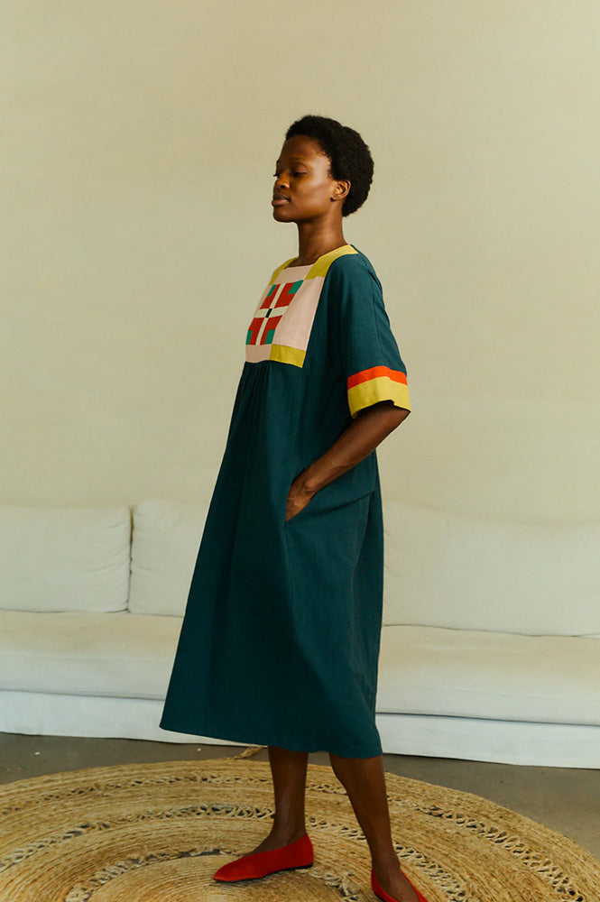 L.F Markey Rafe Forest Patchwork Dress