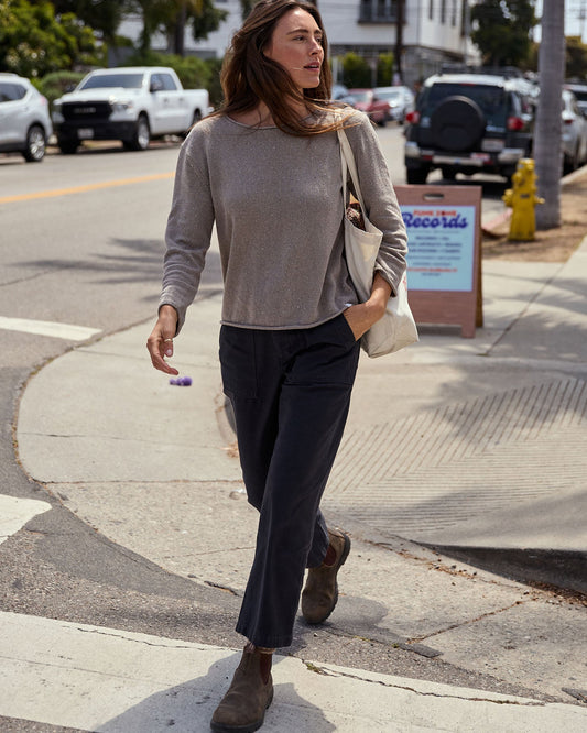 Crescent Knit Boatneck Top