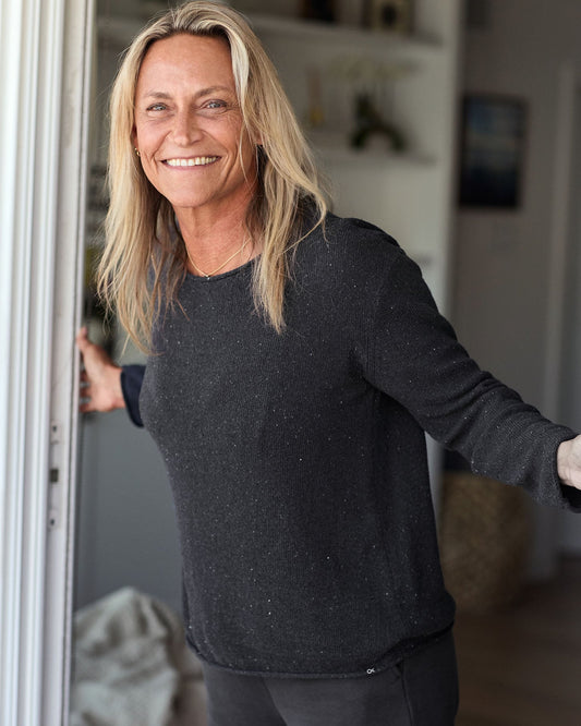 Crescent Knit Boatneck Top
