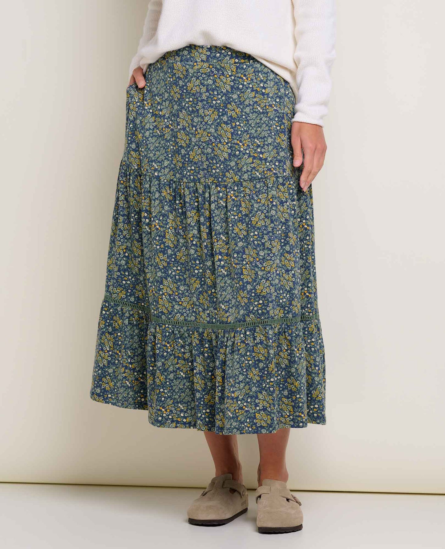 Marigold Tiered Midi Skirt