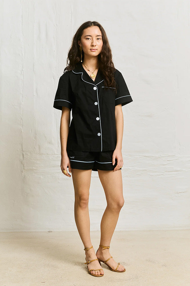Helmstedt Fiona Embroidered Black Shorts