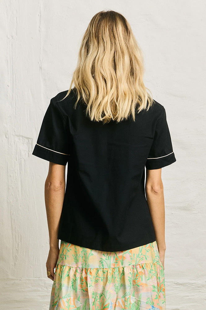Helmstedt Fiona Embroidered Black Shirt