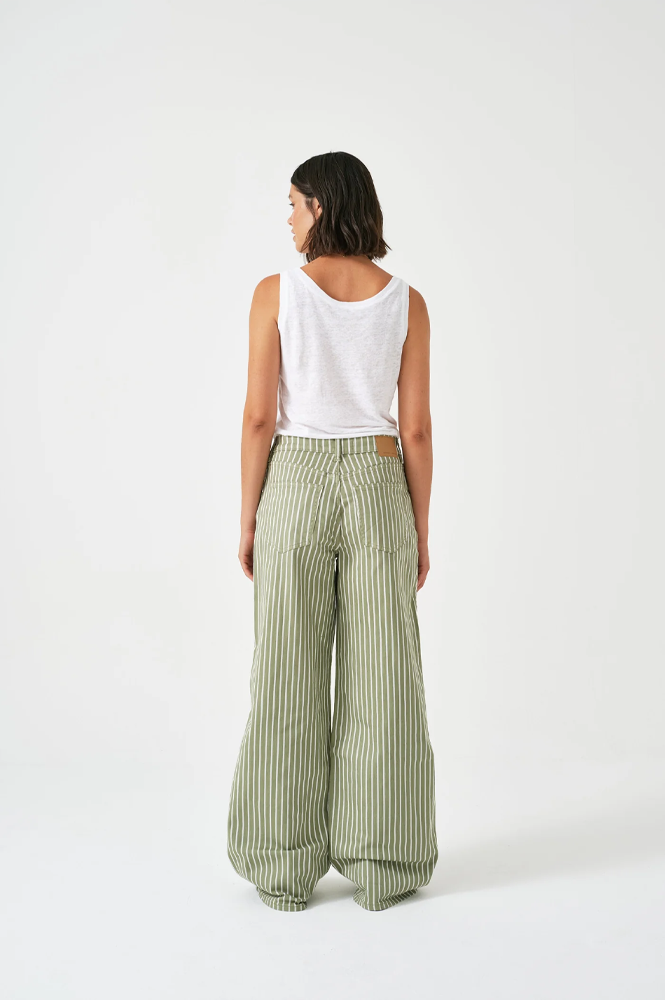 Seventy + Mochi Blake Vintage Moss Stripe Jeans