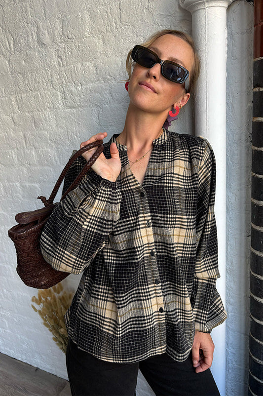 ICHI Esiva Checked Blouse