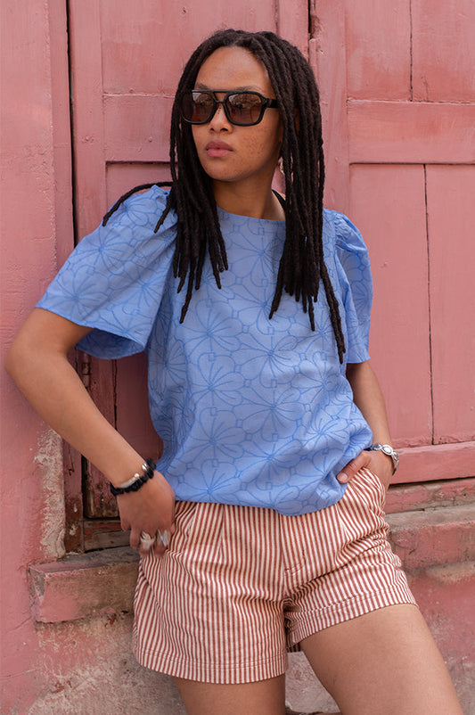 Object Jilly Cornflower Blue Top