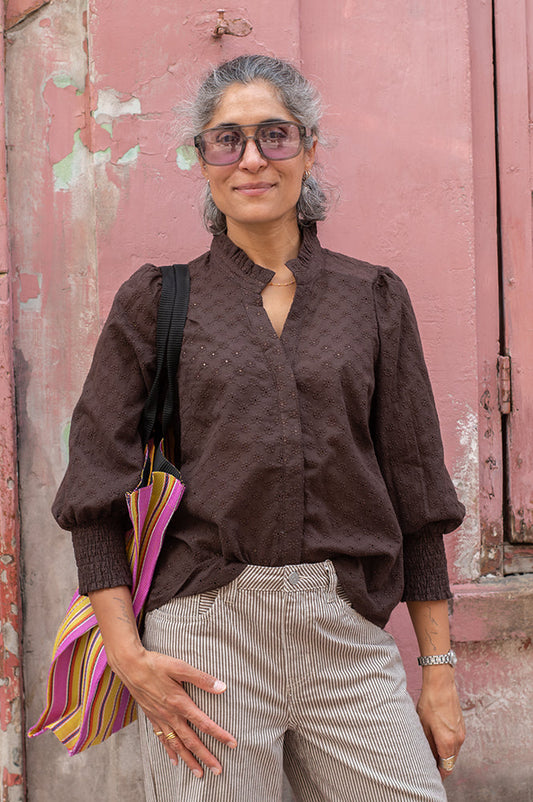 Numph Salvie Black Coffee Shirt