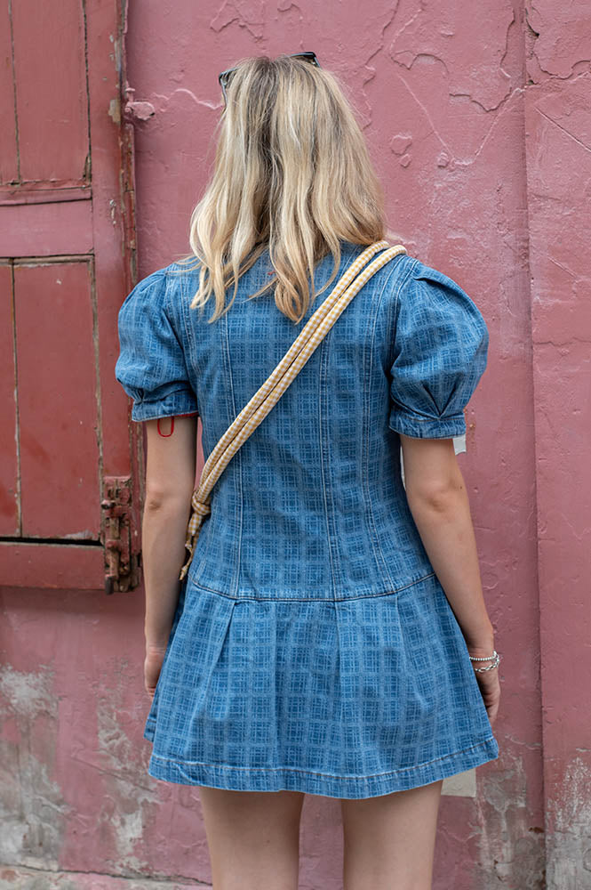 Damson Madder Adeline Shell Laser Check Mini Dress