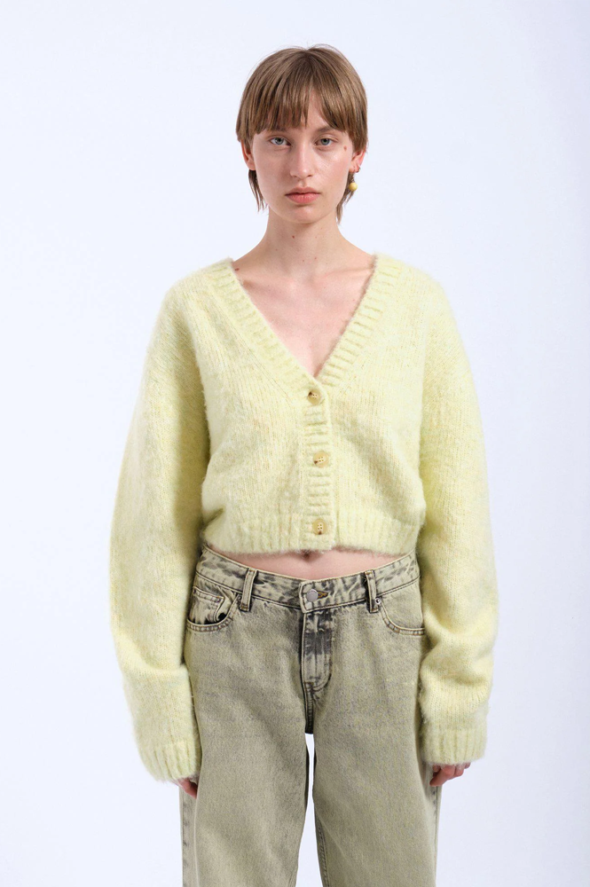 Dr Denim Betty Brushed Yellow Cardigan