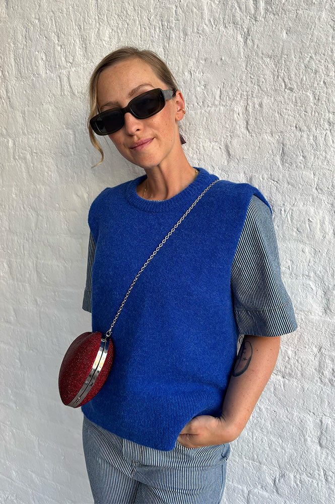 Maison Anje Bestia Royal Blue Sleeveless Jumper