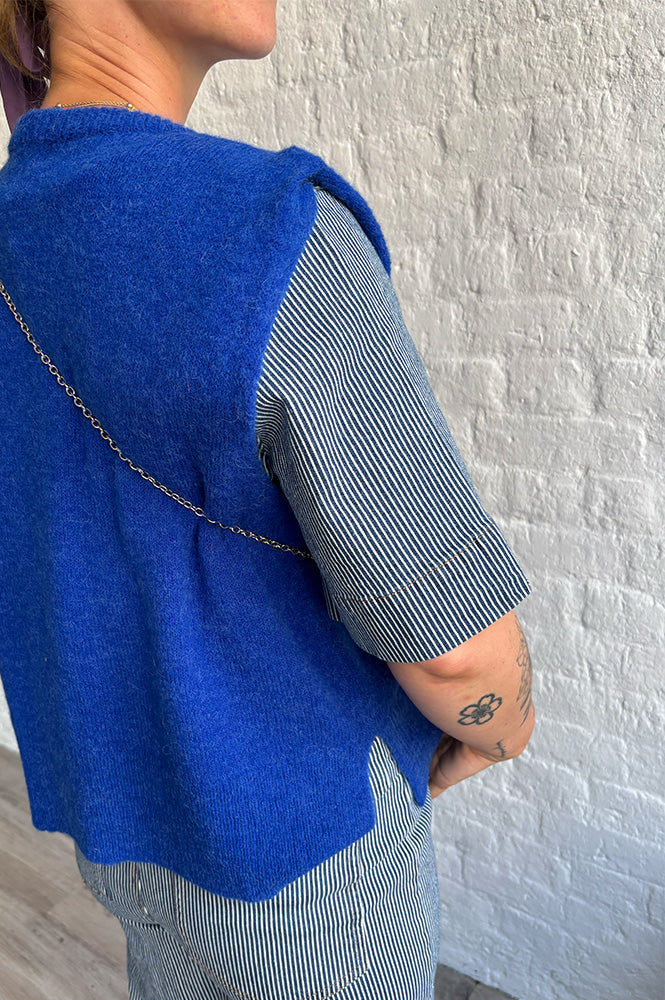 Maison Anje Bestia Royal Blue Sleeveless Jumper