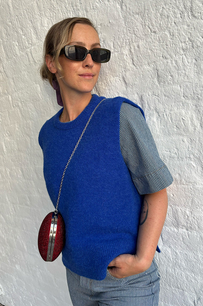 Maison Anje Bestia Royal Blue Sleeveless Jumper