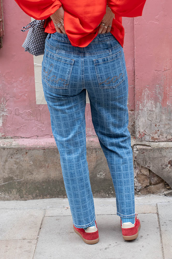 Damson Madder Tovie Laser Check Jeans